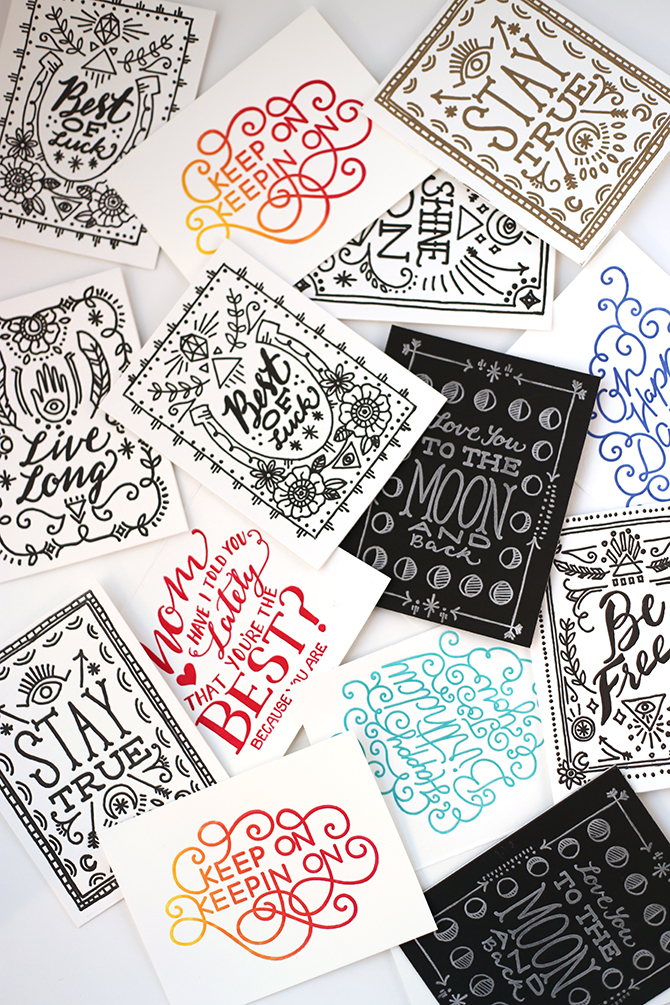 assortment of greeting cards i illustrated lettered and printed by hand - Letterpress Greeting Cards assortment of greeting cards i illustrated lettered and printed by hand - Letterpress Greeting Cards